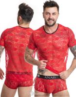 * ANAIS MEN Rood kanten shirt , Brave