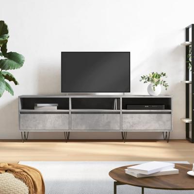 Tv-meubel 150x30x44,5 cm bewerkt hout betongrijs