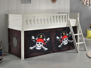 Bed SCOTY halfhoogslaper 90x200 cm witte pijnboom tent Pirates of the Caribbean