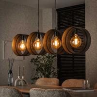 LifestyleFurn Hanglamp 'Dalvin' Charcoal finish, 4-lamps