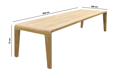 Suns Basta Dining Tafel 340x100 cm. - Natural teak