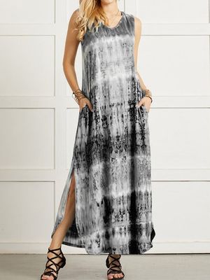 V Nek Casual Ombre/tie-Dye weven Jurk V Nek Casual Ombre/tie-Dye weven Jurk