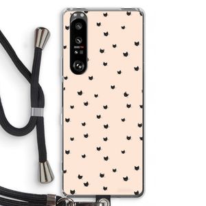 Kleine kattenkopjes: Sony Xperia 1 III Transparant Hoesje met koord