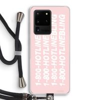 Hotline bling pink: Samsung Galaxy S20 Ultra Transparant Hoesje met koord
