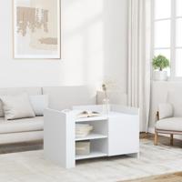 Salontafel 80x50x50 cm bewerkt hout wit