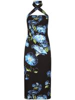 Dolce & Gabbana floral-print halterneck dress - Noir