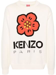 Kenzo pull Boke Flower en maille intarsia - Tons neutres