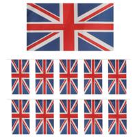 Papieren slinger Engeland/uk - 2x - 4 meter - Engelse/uk vlag - Supporter feestartikelen