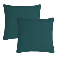 Stof Textile sierkussen Nelson - 2x - petrol - 40 x 40 cm - bank kussens - polyester