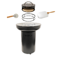 Pakketdeal BonFeu BonBiza zwart + pizzaoven + standaard + pizzaschep + pizzasnijder