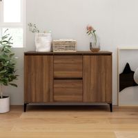 Dressoir 104x35x70 cm bewerkt hout bruin eikenkleur - thumbnail