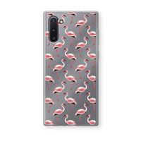 Flamingoprint groen: Samsung Galaxy Note 10 Transparant Hoesje