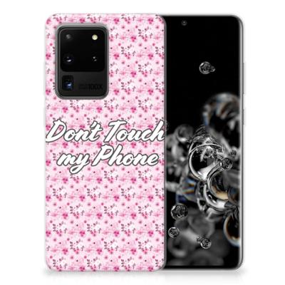 Samsung Galaxy S20 Ultra Silicone-hoesje Flowers Pink DTMP Samsung Galaxy S20 Ultra Silicone-hoesje Flowers Pink DTMP