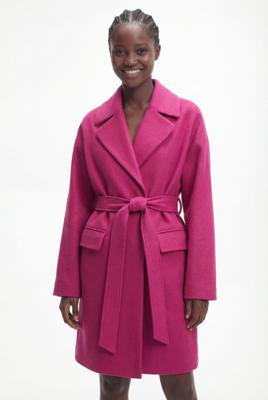 Wollen driekwartjas met ceintuur - RED - XL