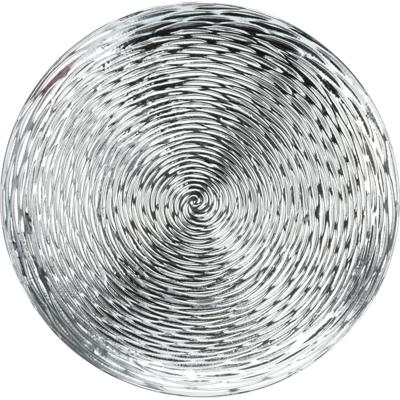 Home & Styling Kaarsen bord - diner onderborden - zilver - Dia 33 cm - Kaarsenbord - Kunststof