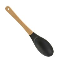 Arte R Kook/keuken gerei - opschep lepel - zwart/bruin - kunststof/hout - 35 cm   -