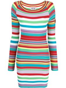 MOSCHINO JEANS stripe-pattern boat-neck dress - Rouge