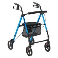 VEVOR rollator voor senioren, lichtgewicht opvouwbare aluminium loophulp met verstelbare zitting en handgreep, rollator voor buitenmobiliteit met 8" terreinwielen, laadvermogen van 300 lb