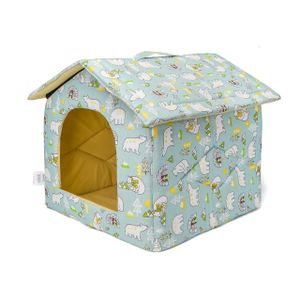 Kattenhuisje stof S, licht blauw