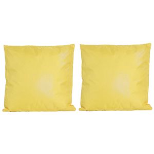 2x Bank/sier kussens voor binnen en buiten in de kleur geel 45 x 45 cm - Sierkussens