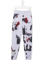 MSGM Kids pantalon de jogging à effet taches de peinture - Gris