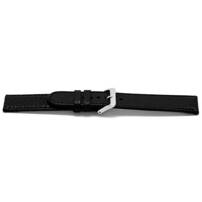 Horlogeband Universeel H113 Leder Zwart 22mm