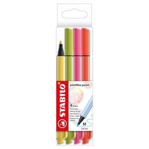 Stabilo pointmax fineliners pastel, 4st.