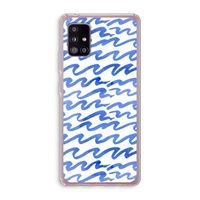 Blauwe golven: Samsung Galaxy A51 5G Transparant Hoesje