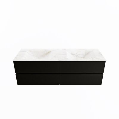 MONDIAZ VICA-DLUX 150cm badmeubel onderkast Urban 4 lades. Inbouw wastafel CLOUD dubbel 2 kraangaten, kleur Ostra.