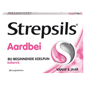 Strepsils Aardbei Suikervrij Zuigtabletten