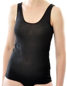 Zijden longtop Alkena Kleur Zwart Maat Medium