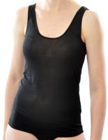 Zijden longtop Alkena Kleur Zwart Maat Large