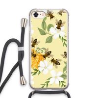 No flowers without bees: iPhone 8 Transparant Hoesje met koord
