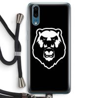 Angry Bear (black): Huawei P20 Transparant Hoesje met koord