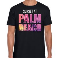 Sunset beach t-shirt / shirt Sunset at Palm Beach zwart voor heren