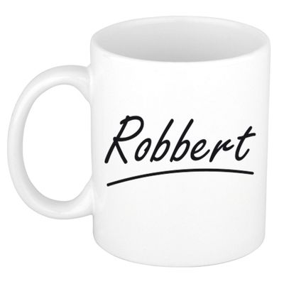 Naam cadeau mok / beker Robbert met sierlijke letters 300 ml