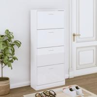 VidaXL Schoenenkast 63x24x147 cm bewerkt hout hoogglans wit