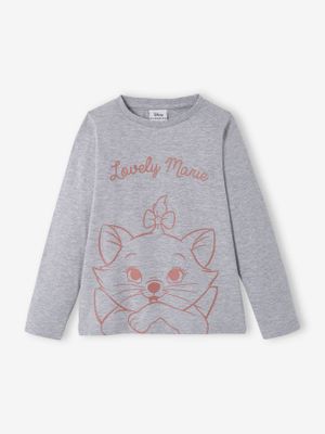 Meisjesshirt met lange mouwen Disney® Marie de Aristokatten grijs gechineerd