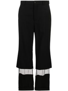 Noir Kei Ninomiya pantalon court à empiècements en tulle