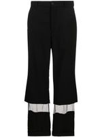 Noir Kei Ninomiya pantalon court à empiècements en tulle