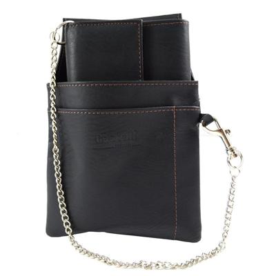 Kelner portemonnee zwart met holster - 18 x 10 cm - PU leer - Horeca portefeuille/beurs