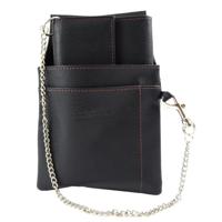 Kelner portemonnee zwart met holster - 18 x 10 cm - PU leer - Horeca portefeuille/beurs