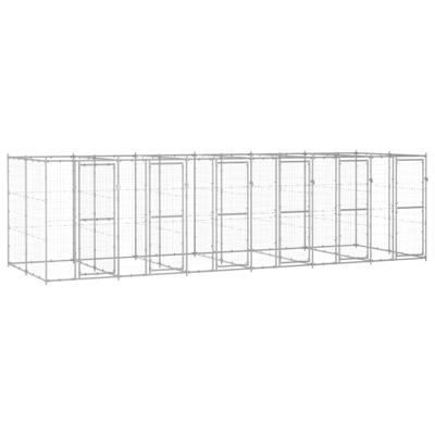 Hondenkennel 14,52 m² gegalvaniseerd staal