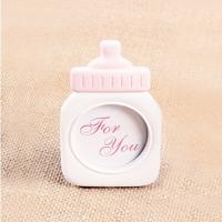 Baby fles vorm kunststof foto frame vierkant foto frame decoratie Home decor (roze)