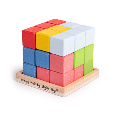 Bigjigs houten lock-a-cube kubuspuzzel