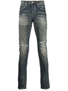 Purple Brand jean slim à effet taches de peinture - Bleu