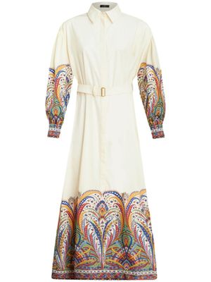 ETRO robe-chemise en coton à motif cachemire - Blanc