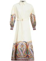 ETRO robe-chemise en coton à motif cachemire - Blanc