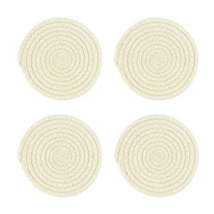 Krumble Pannenonderzetter rond - Katoen - Beige - Set van 4