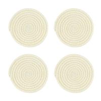 Krumble Pannenonderzetter rond - Katoen - Beige - Set van 4